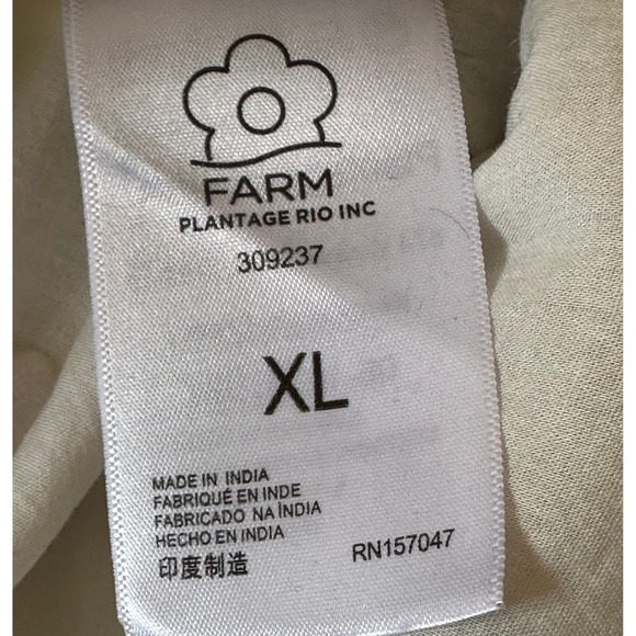 Farm Rio NWT SZXL The Jungle Scarf Blue White Embroidered Halter Maxi Dress Belt - Picture 11 of 16